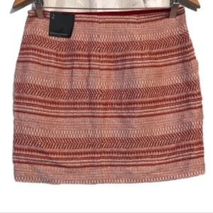 Banana Republic Red Boho Fully Lined MIDI Skirt 2 NWT